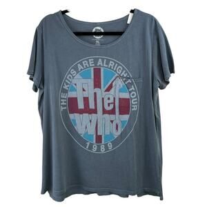 The Who Graphic Band T-Shirt 100% Cotton Slate Blue Women's XL Rock Music